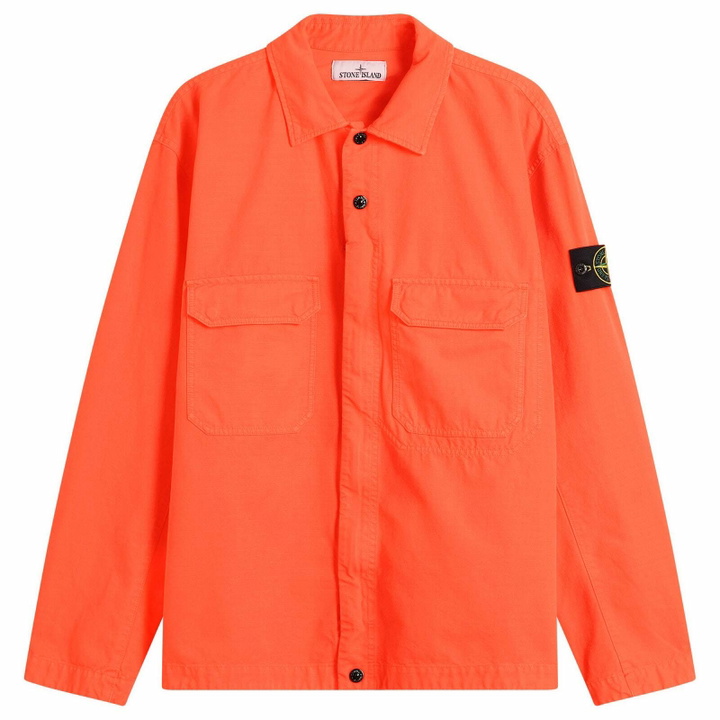 Photo: Stone Island Men's Ripstop Zip Shirt Jacket in Scarlet