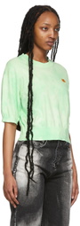 Kenzo Green Tie-Dye Tiger Crest Short Sleeve Sweater