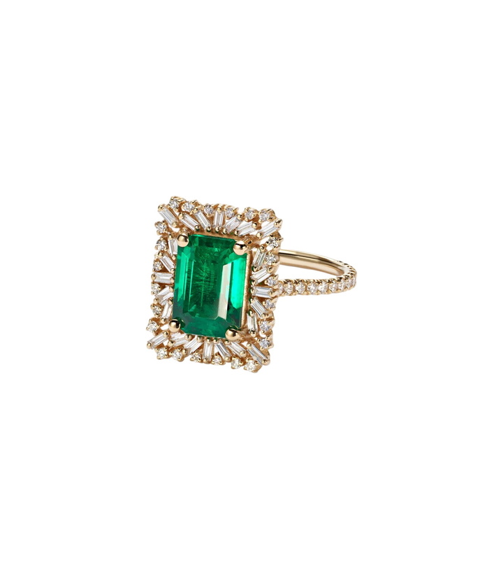 Photo: Suzanne Kalan 18kt gold (750/1000) ring with emerald and diamonds