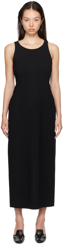 Photo: AURALEE Black Tense Wool Double Cloth Midi Dress
