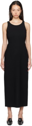 AURALEE Black Tense Wool Double Cloth Midi Dress