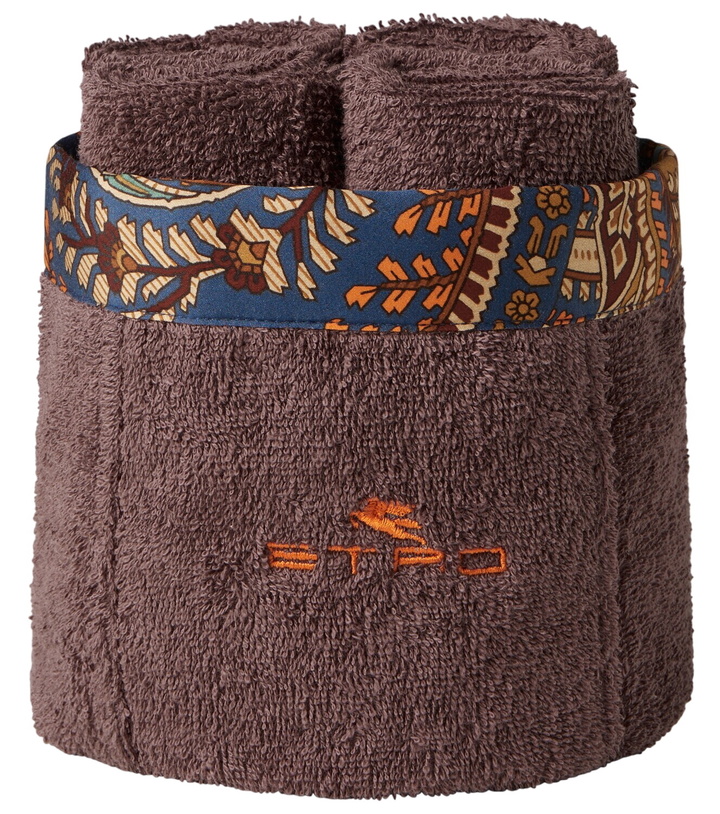 Photo: Etro Giano set of 4 face towels and basket