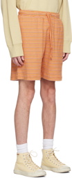 Acne Studios Orange Striped Shorts