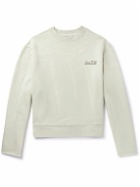 HAYDENSHAPES - Distressed Logo-Embroidered Printed Cotton-Jersey Sweatshirt - Neutrals