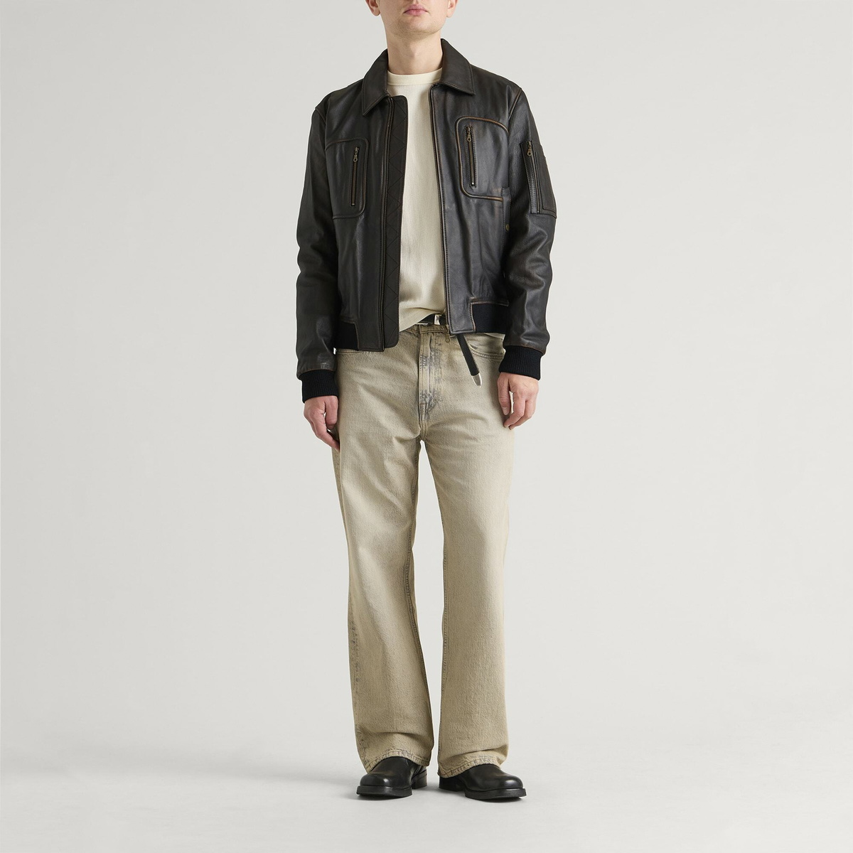 Larriet Men's Pepe Leather Jacket in Umber