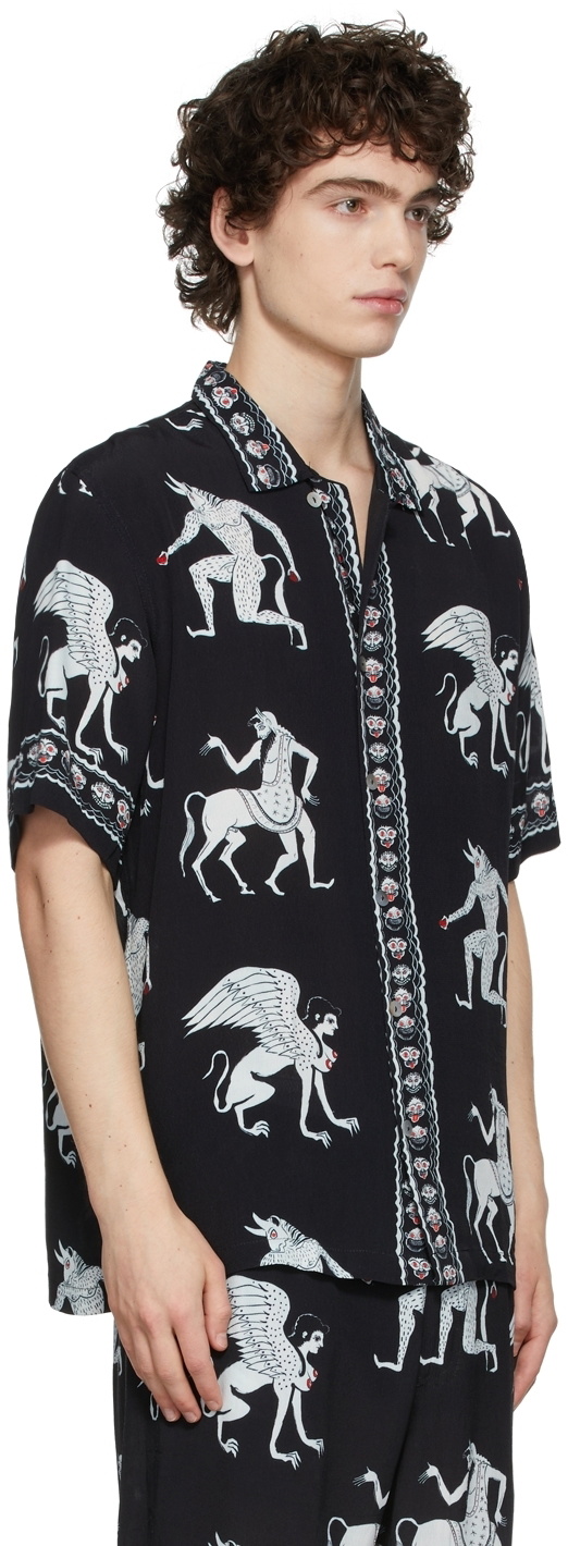 Endless Joy Zodiac graphic-print silk shirt - Blue