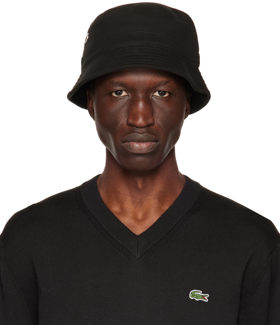 Lacoste bucket hat black on sale