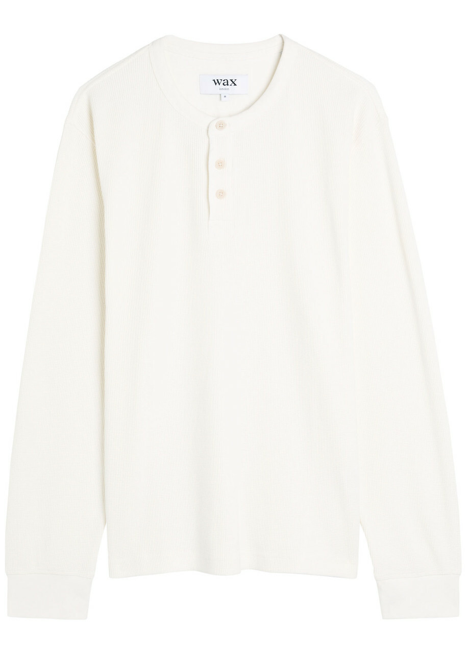 Wax London Cotton Henley top Ecru