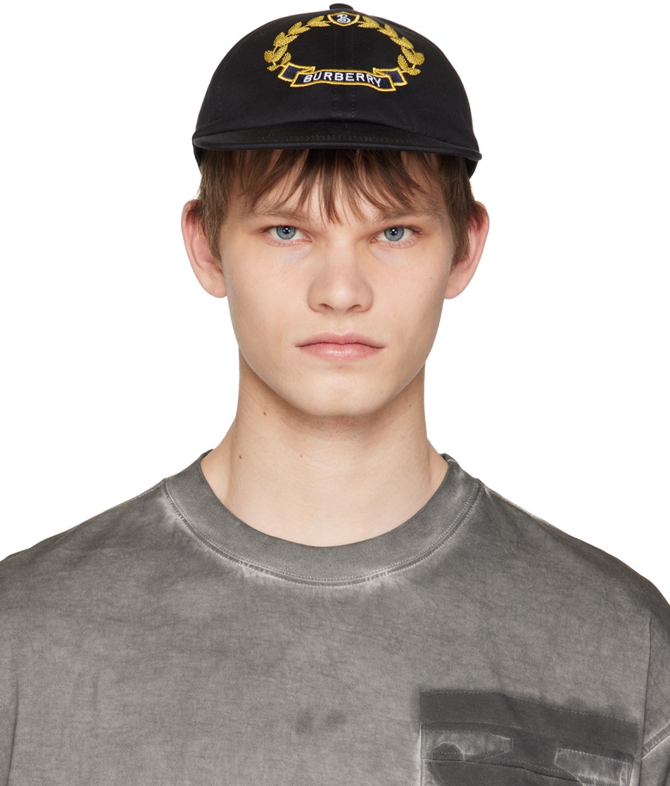 Burberry Black Embroidered Cap Burberry