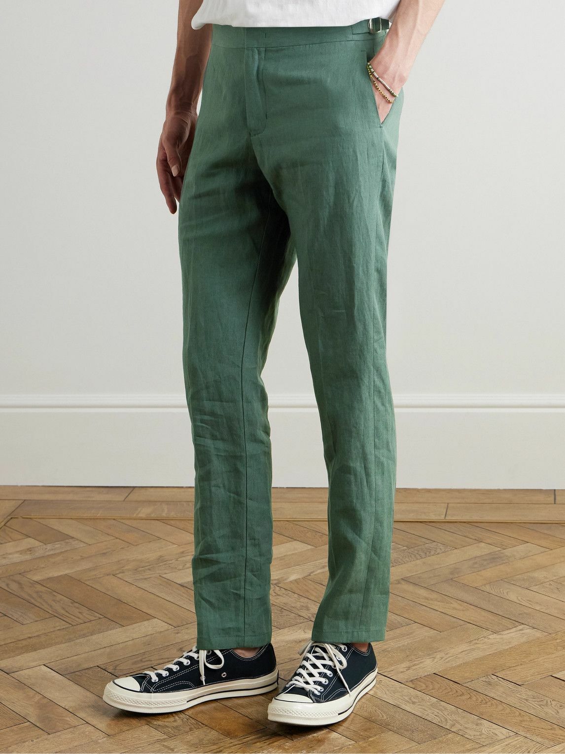 Orlebar Brown - Griffon Tapered Linen Trousers - Green