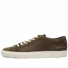 Common Projects Men's Achilles Low Waxed Suede Sneakers in Olive