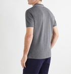 Brunello Cucinelli - Contrast-Tipped Cotton-Piqué Polo Shirt - Gray