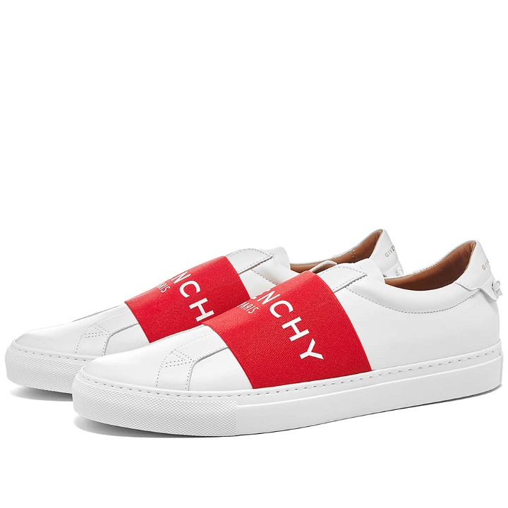 Photo: Givenchy Urban Street Low Elastic Sneaker White & Red