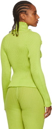 A. ROEGE HOVE Green Nylon & Cotton Cardigan