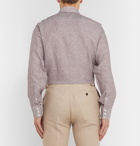 Kingsman - Turnbull & Asser Brown Striped Cutaway-Collar Cotton Shirt - Brown