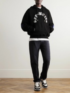 Off-White - Oversized Football Logo-Print Cotton-Jersey Hoodie - Black