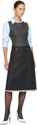 mfpen Gray Rivet Vent Midi Skirt