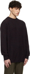 Sunspel Black Shetland Crew Neck Sweater