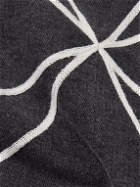 Off-White - Diag Paint-Splattered Embroidered Denim Jacket - Gray