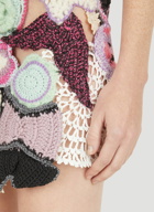 Graphic Crochet Mini Skirt in Purple