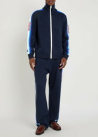 DRÔLE DE Monsieur Le Pantalon Maille Striped Merino Wool Track Pants Navy