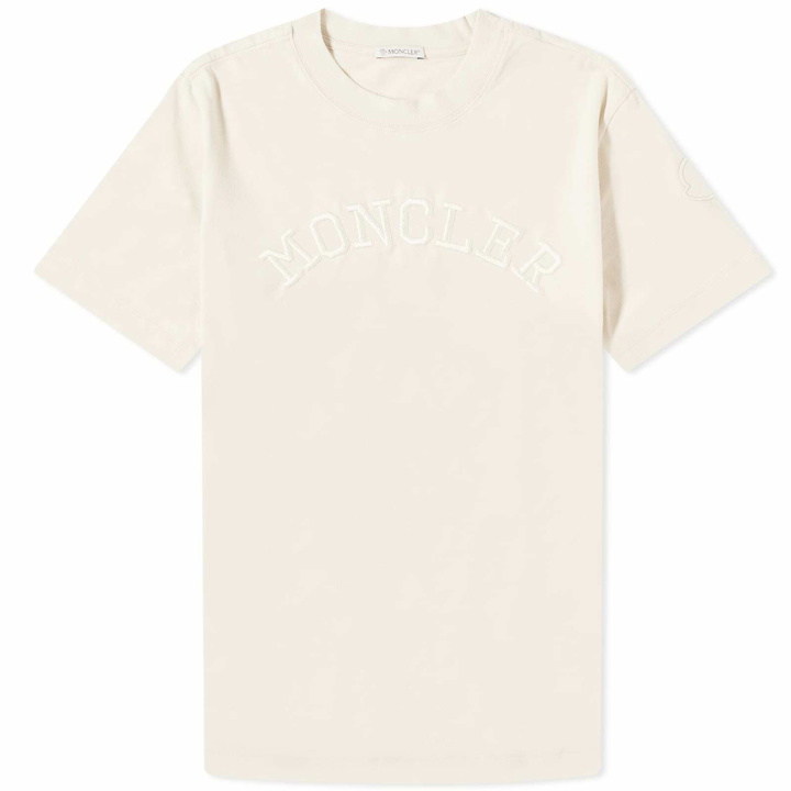 Photo: Moncler Men's Arch Logo T-Shirt in Off White