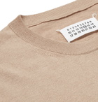 Maison Margiela - Slim-Fit Suede Elbow-Patch Cotton and Wool-Blend Sweater - Men - Camel