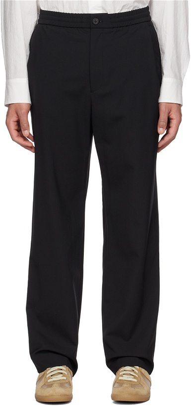 Photo: Solid Homme Black Elasticized Waistband Trousers