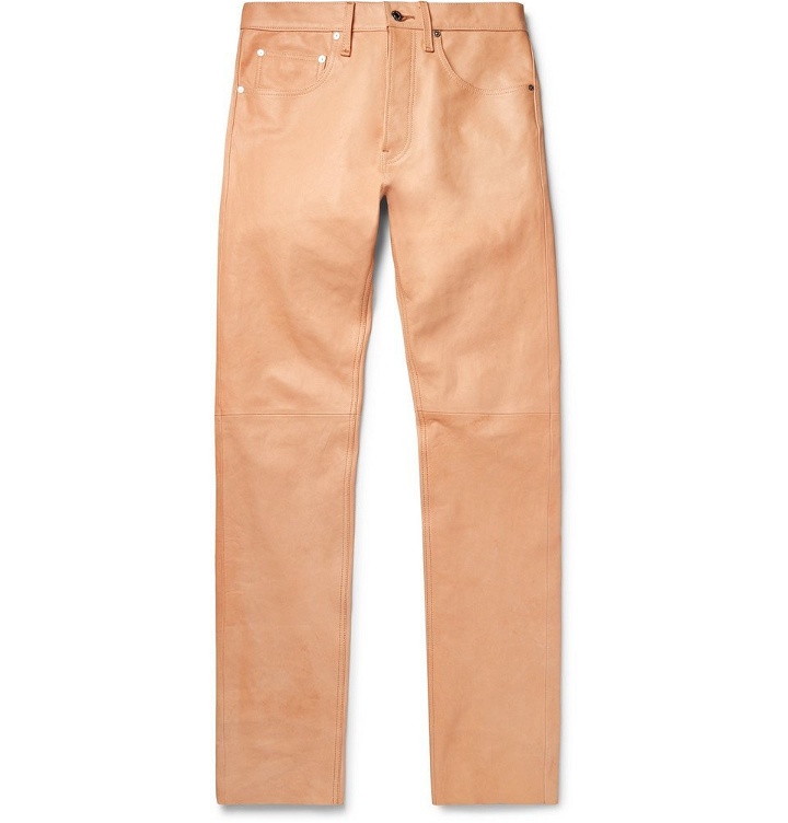 Photo: Helmut Lang - Leather Trousers - Men - Sand