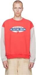 GUESS USA Red & Grey Crewneck Sweatshirt