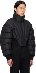 Mugler Black Bonded Puffer Jacket