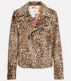 Etro - Leopard-print biker jacket