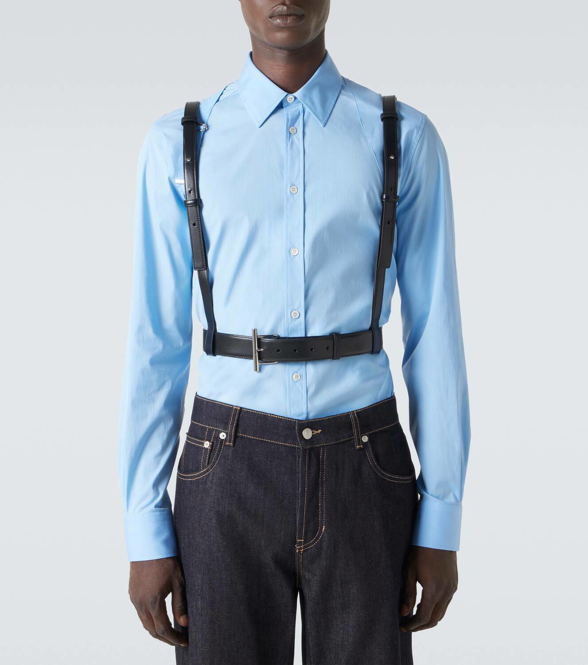 McQueen T-Bar Harness leather belt