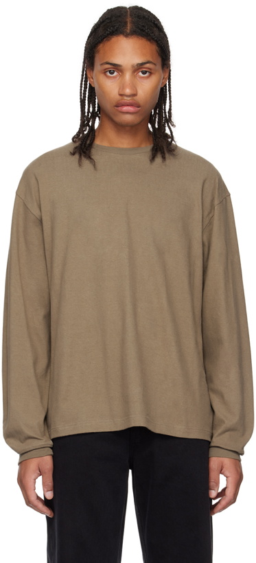 Photo: The Row Taupe Kirk Long Sleeve T-Shirt