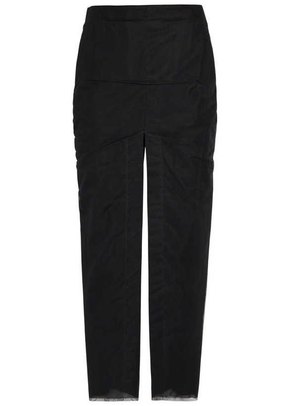 Photo: Rick Owens Sliced Tulle Midi Skirt Black