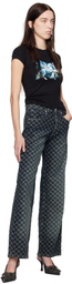 MISBHV Blue Jacquard Monogram Jeans