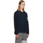Thom Browne Navy Milano Cotton 4-Bar T-shirt