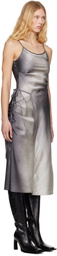 Feng Chen Wang Gray Draped Midi Dress