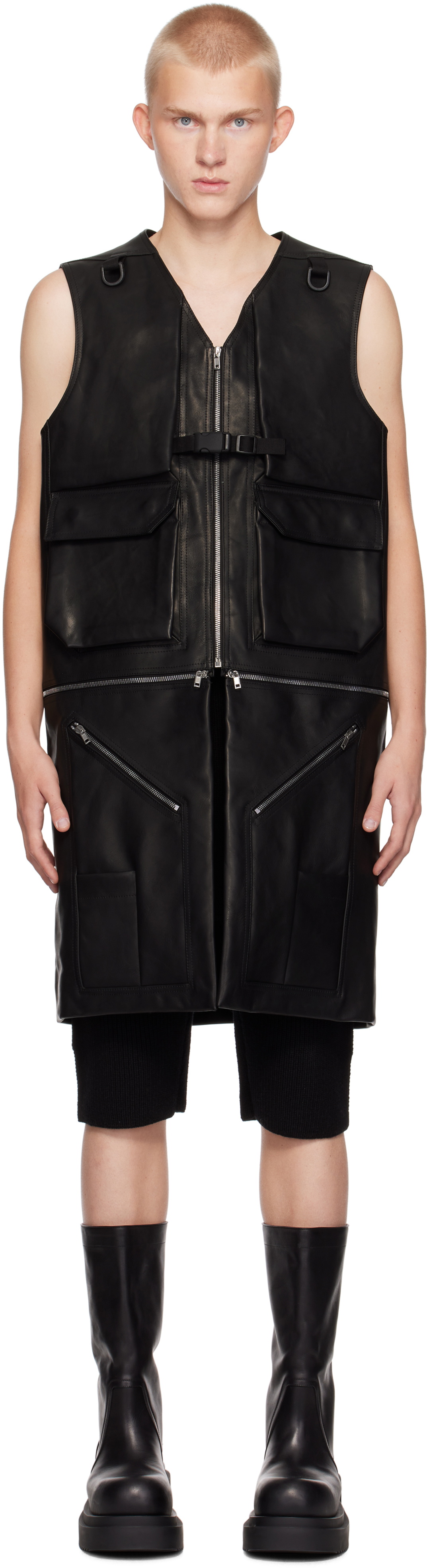 トップス Rick owens 14ss long leather strap vest RICK OWENS - JACKETS - Rick Owens