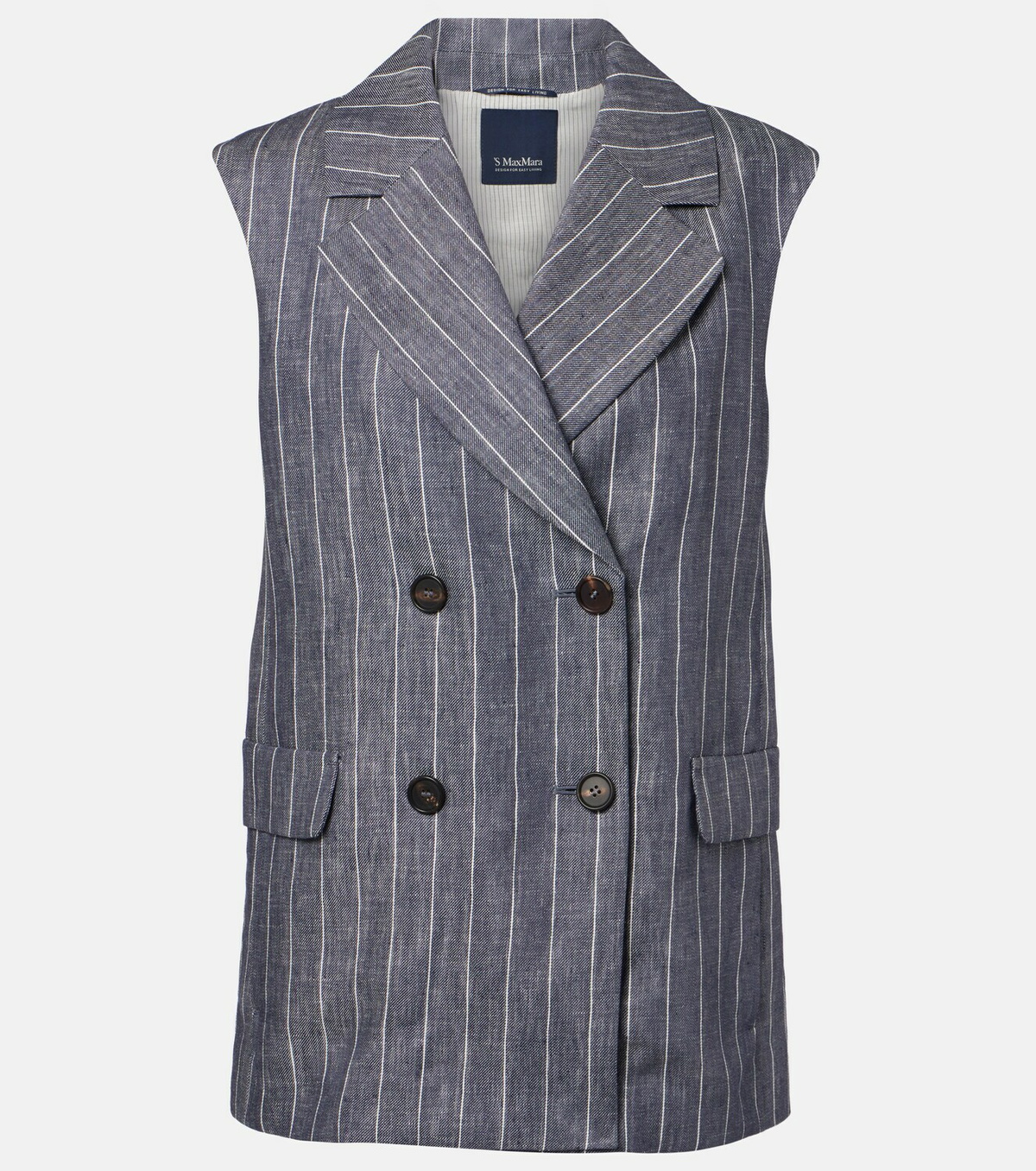 'S Max Mara Ballo pinstripe double-breasted linen vest