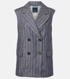 'S Max Mara Ballo pinstripe double-breasted linen vest