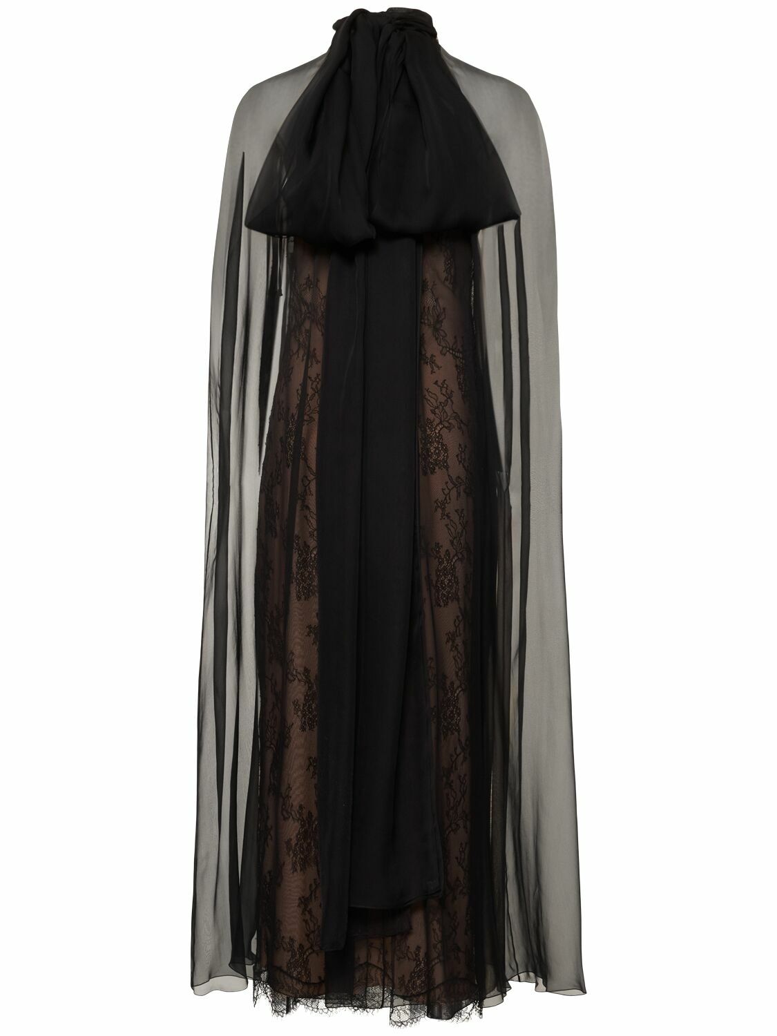 chinese dress ladies Gucci Lace-trimmed Silk Satin Midi Dress – Runway Catalog main image 1