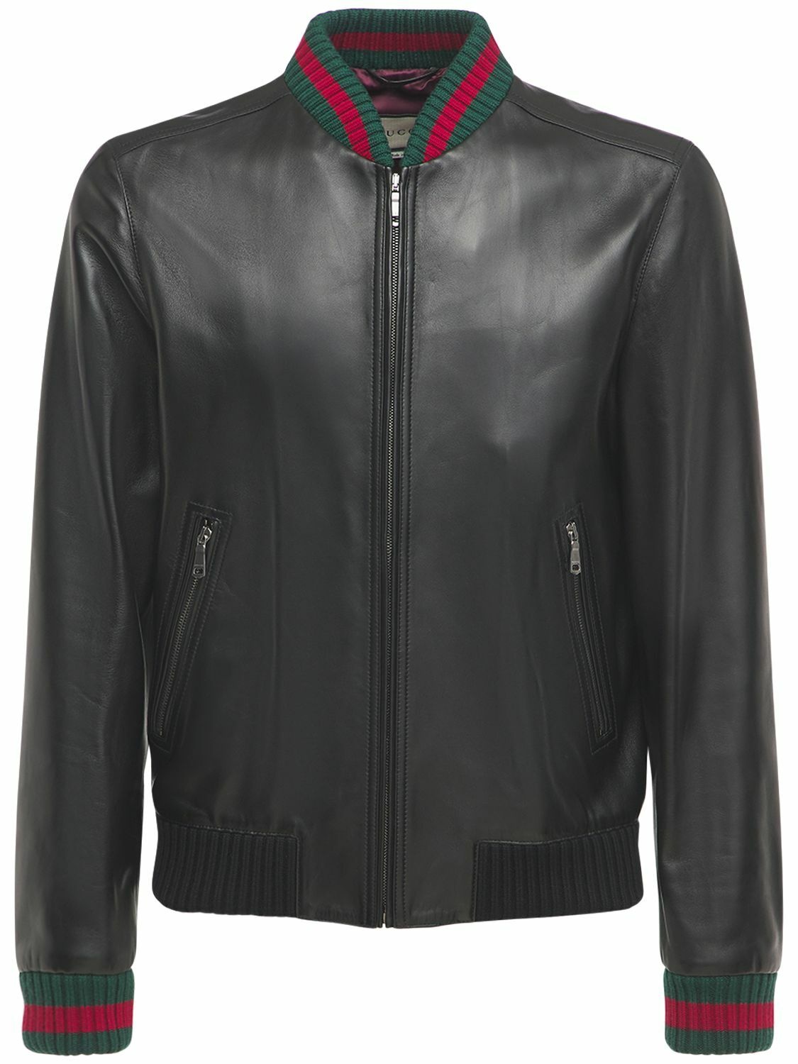 Photo: GUCCI - Leather Jacket W/ Web Detail