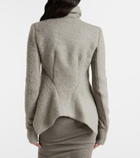 Rick Owens Asymmetric alpaca and wool-blend jacket