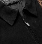 Fendi - Logo-Print Panelled Suede Blouson Jacket - Black