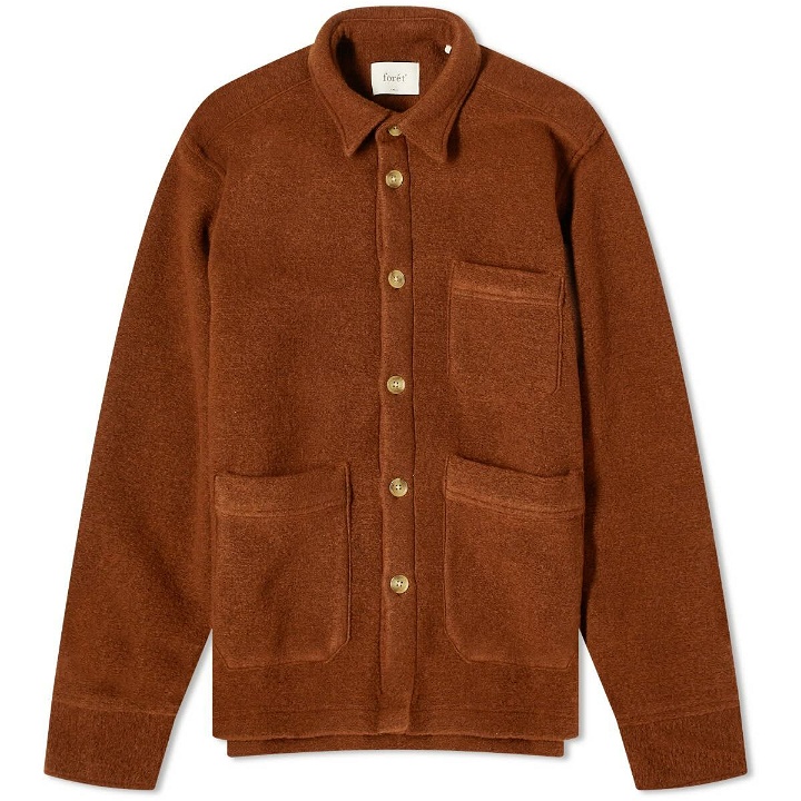 Photo: Foret Men's Ivy Wool Overshirt in Rubber