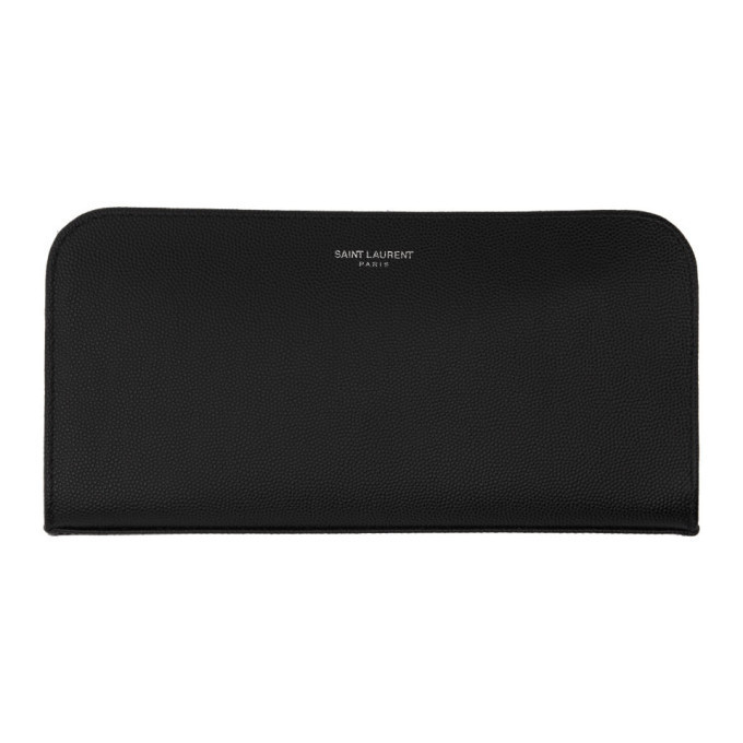 Photo: Saint Laurent Black Logo Zip Around Wallet