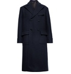 4SDesigns - Double-Breasted Melton Wool-Blend Coat - Blue