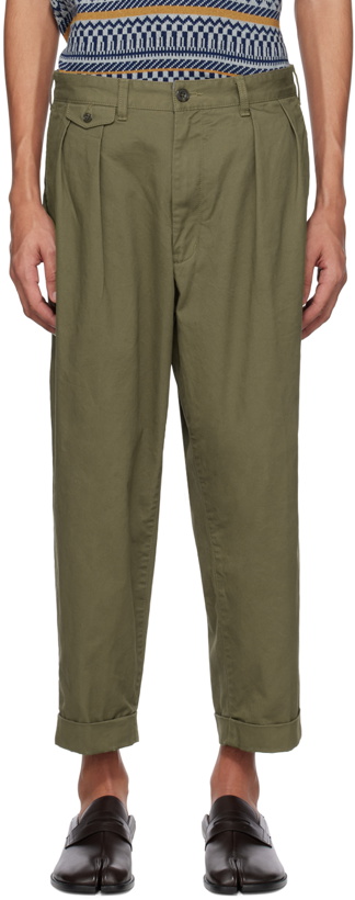 Photo: BEAMS PLUS Green Pleated Trousers