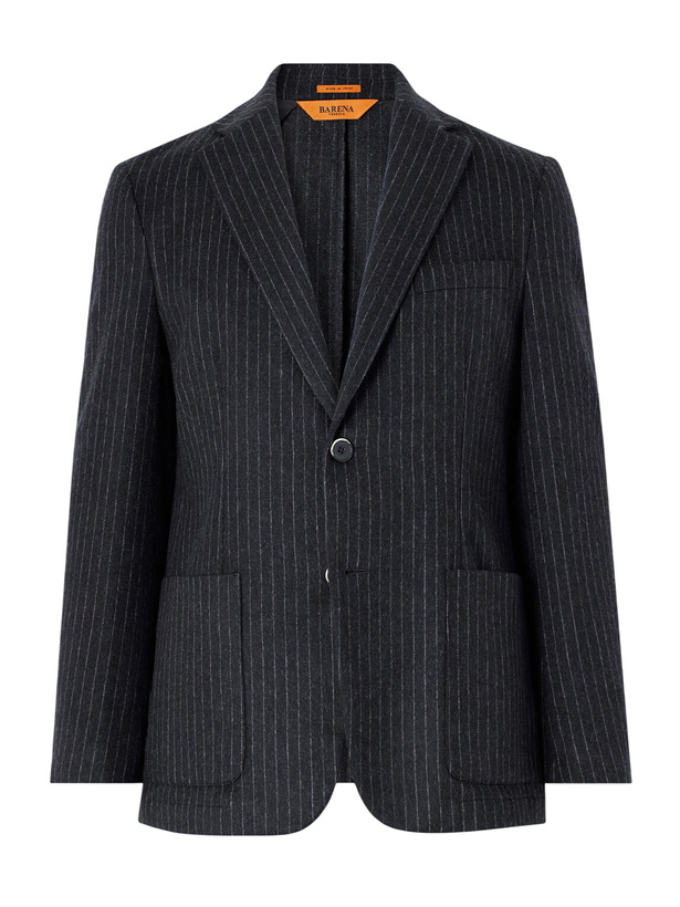 Photo: Barena - Pinstriped Wool-Blend Blazer - Gray